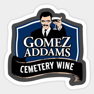 Gomez Addams Cemetery Wine Sticker